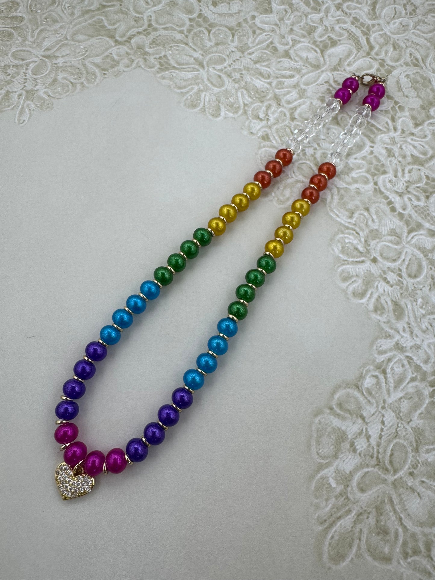 Glass Pearl Multi-Color Necklace