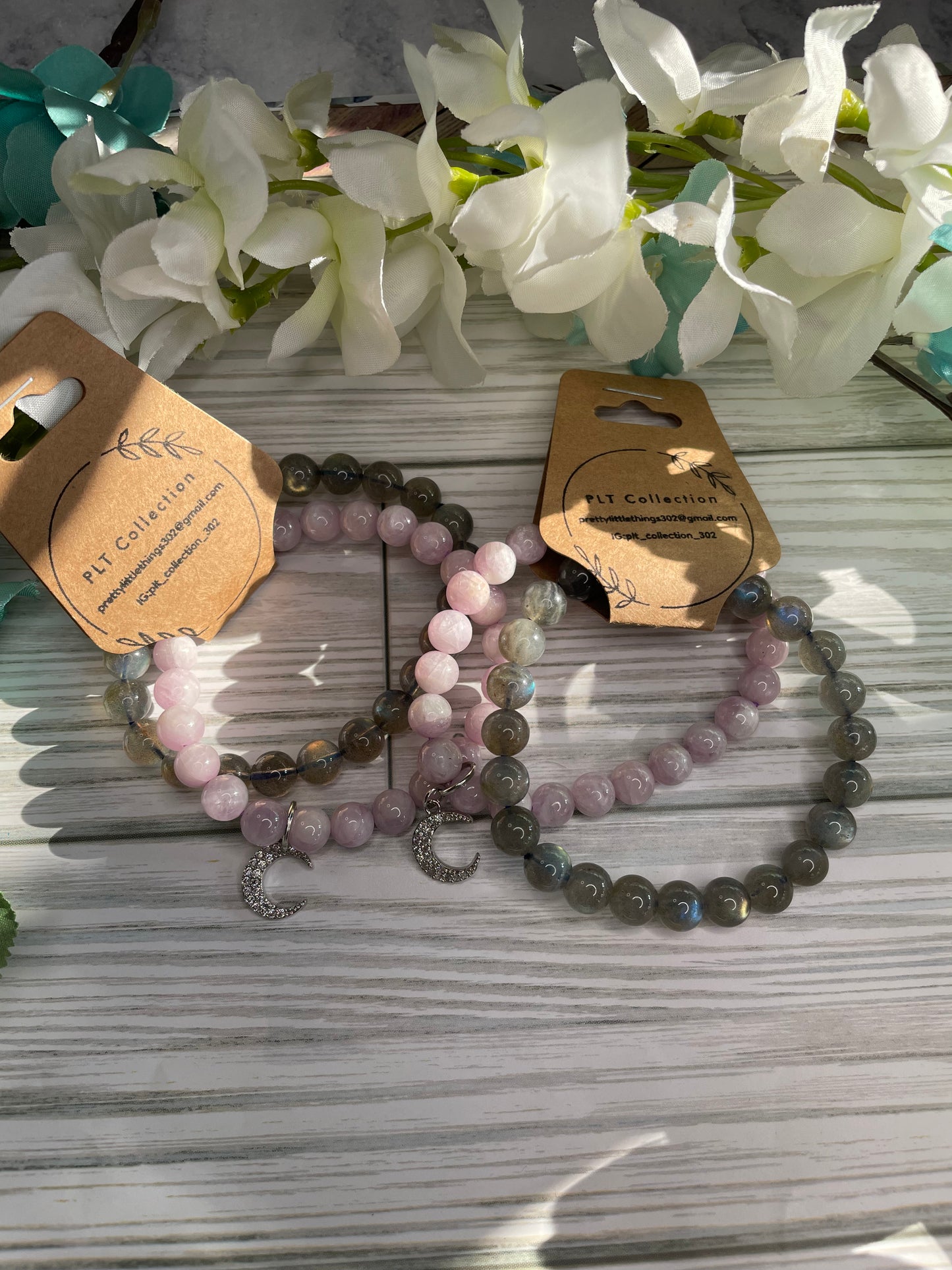 Spectrolite & Kunzite Bracelet Stack
