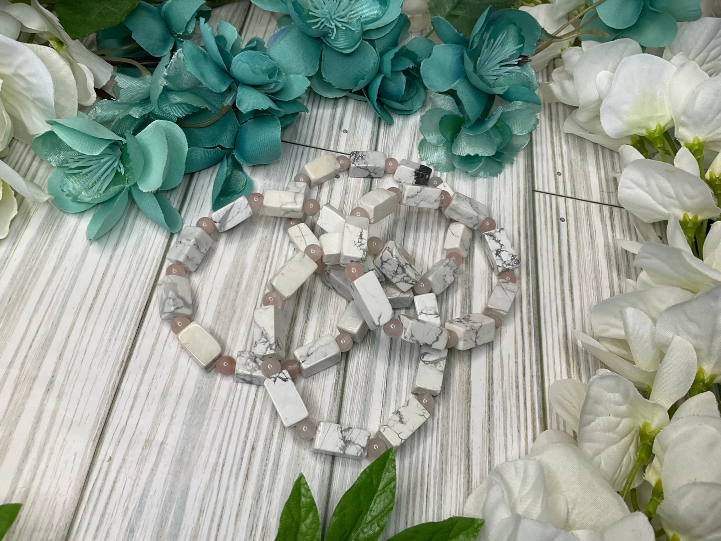 White Howlite/Rose Quartz Bracelet