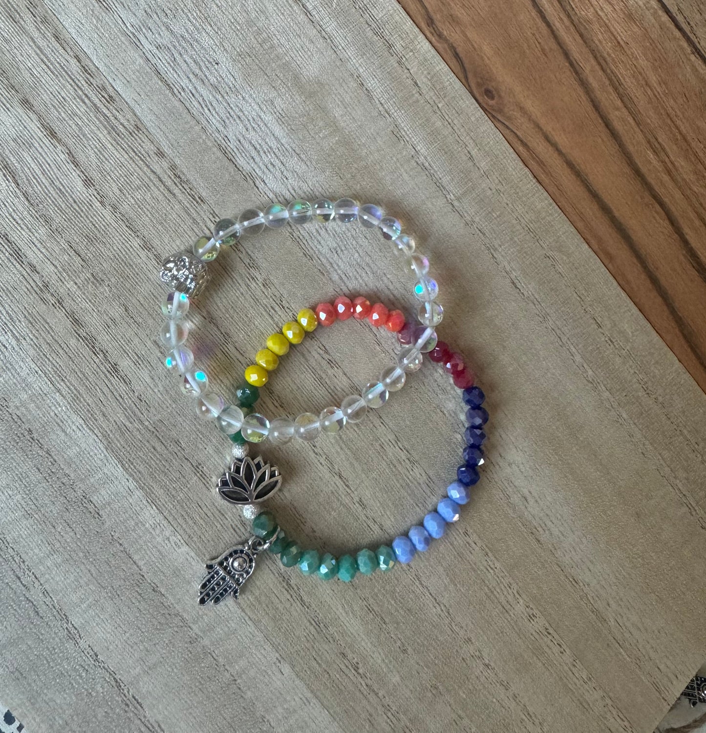 Colorful Glass Bead Bracelet Set