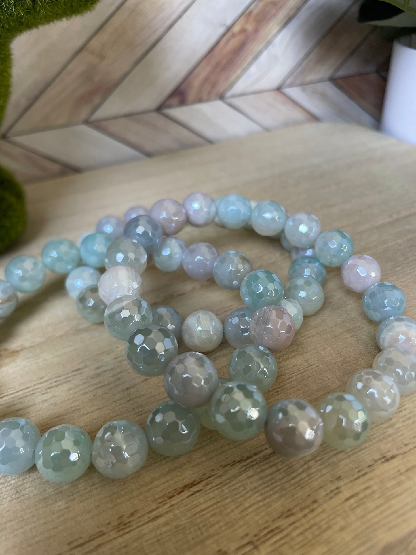Plated Agate Stretch Bracelet