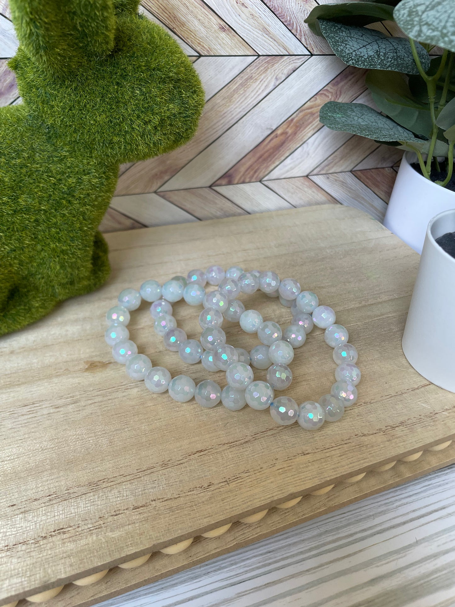 Plated Agate Stretch Bracelet