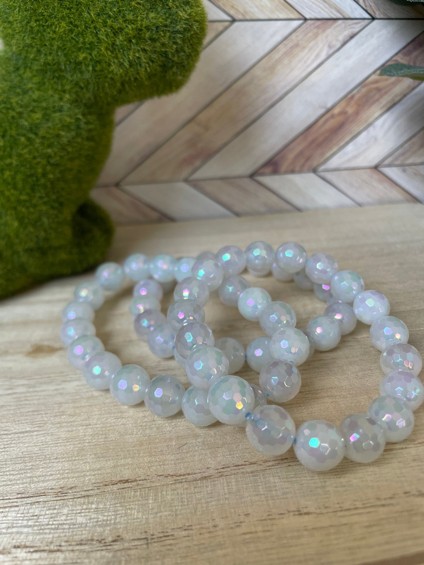 Plated Agate Stretch Bracelet