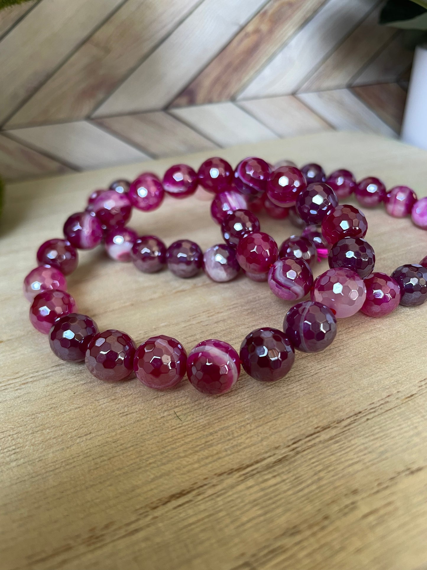 Plated Agate Stretch Bracelet