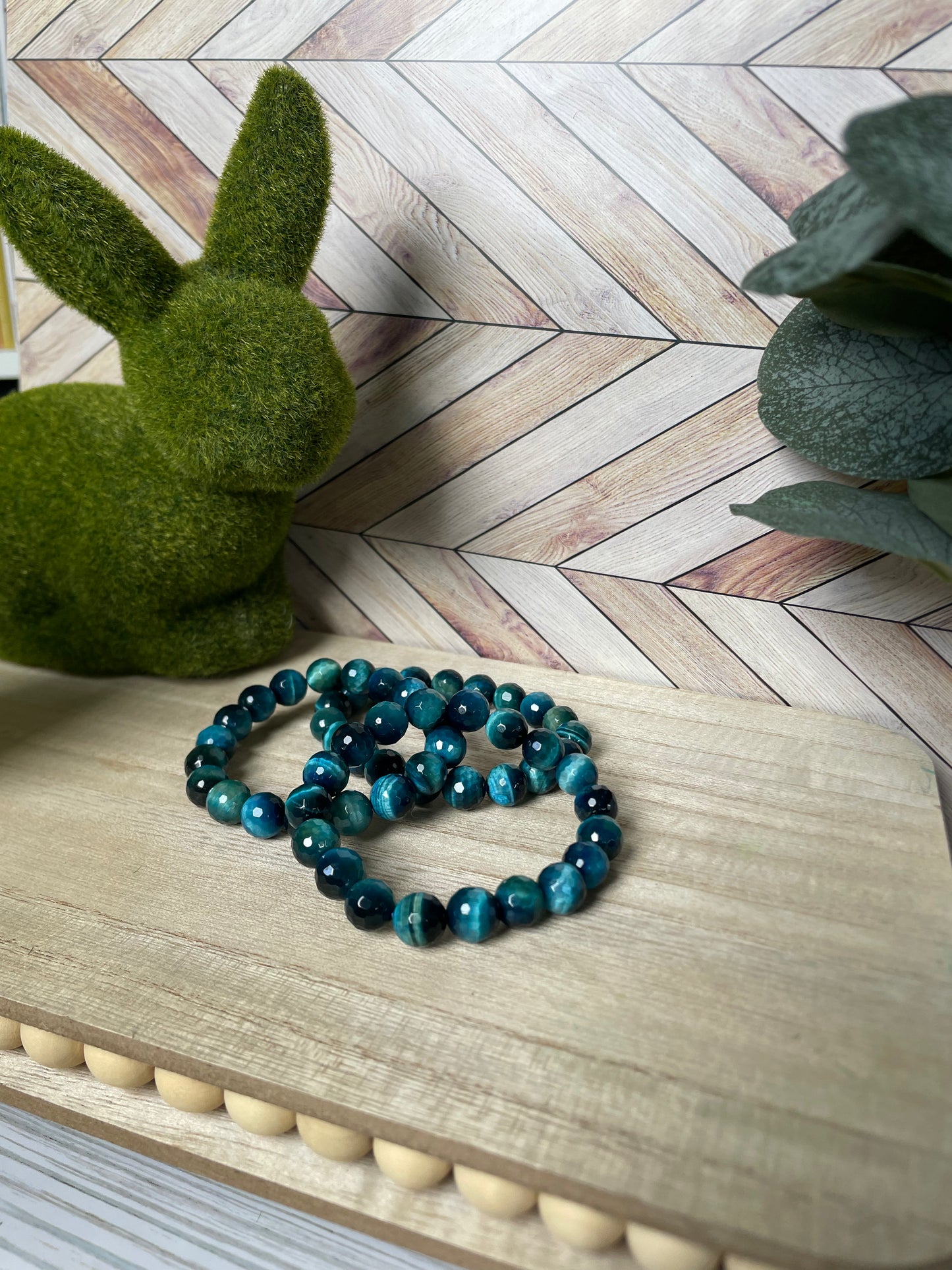 Plated Tigers Eye Stretch Bracelets