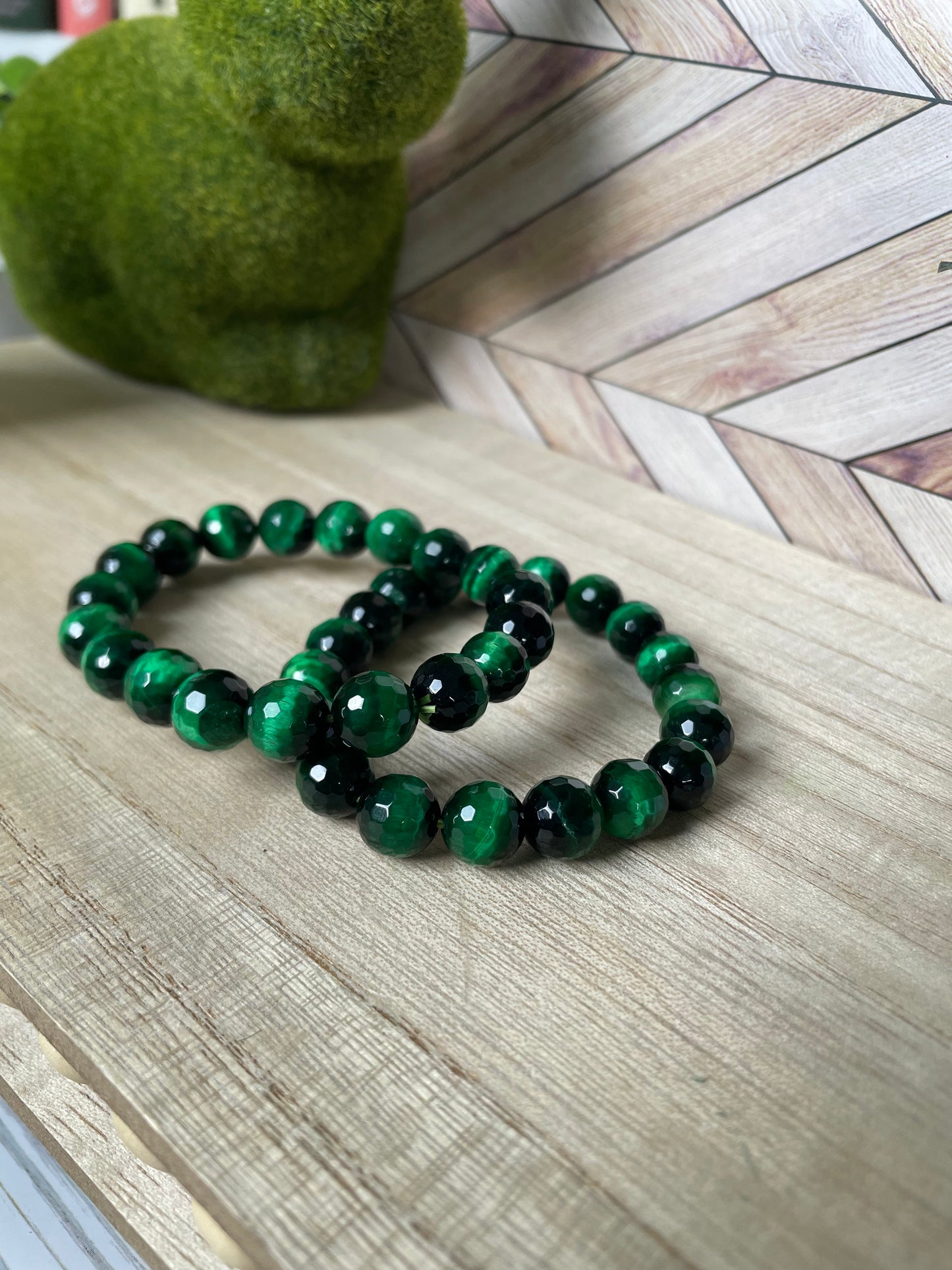 Plated Tigers Eye Stretch Bracelets