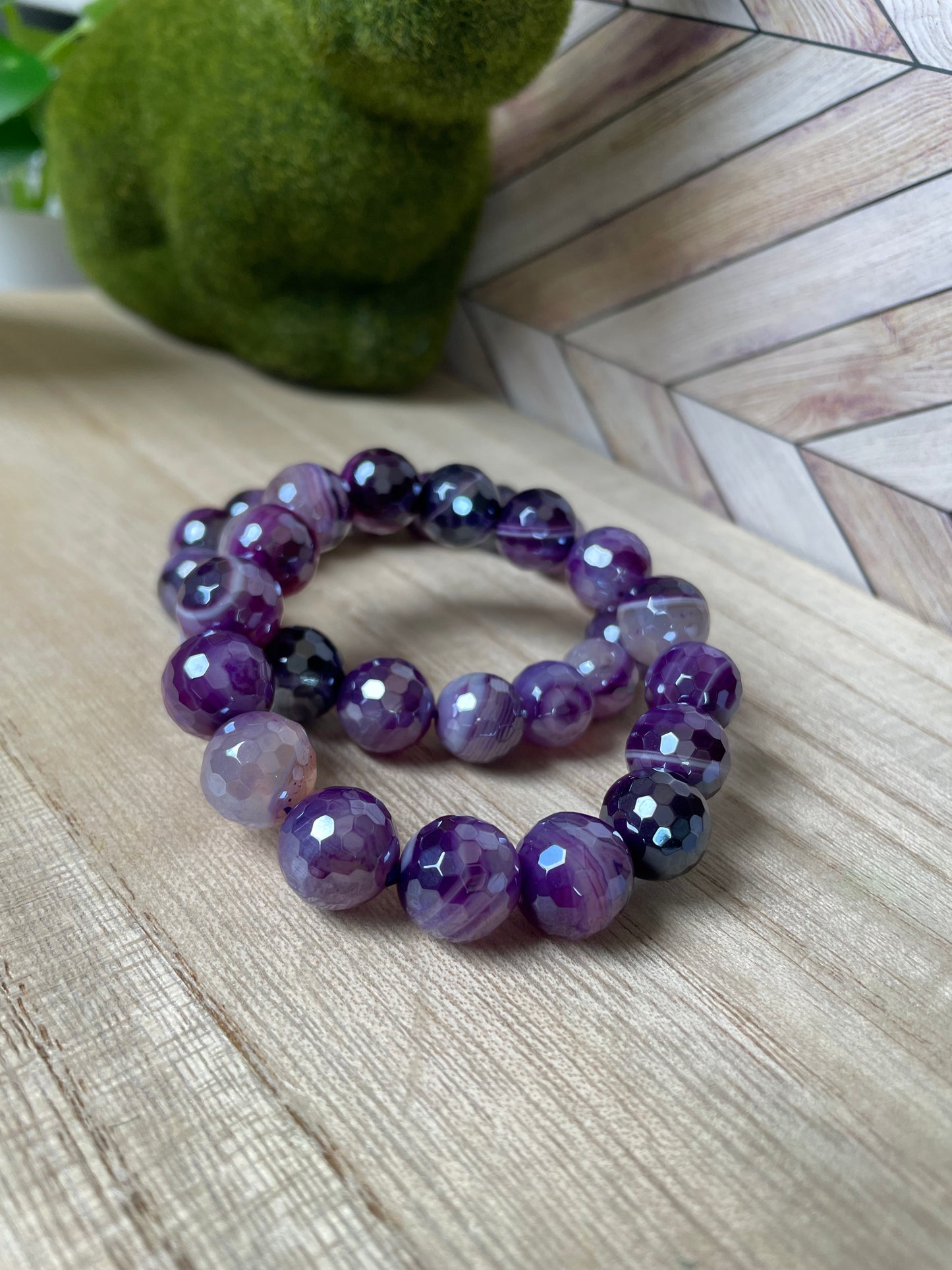 Plated Agate Stretch Bracelet