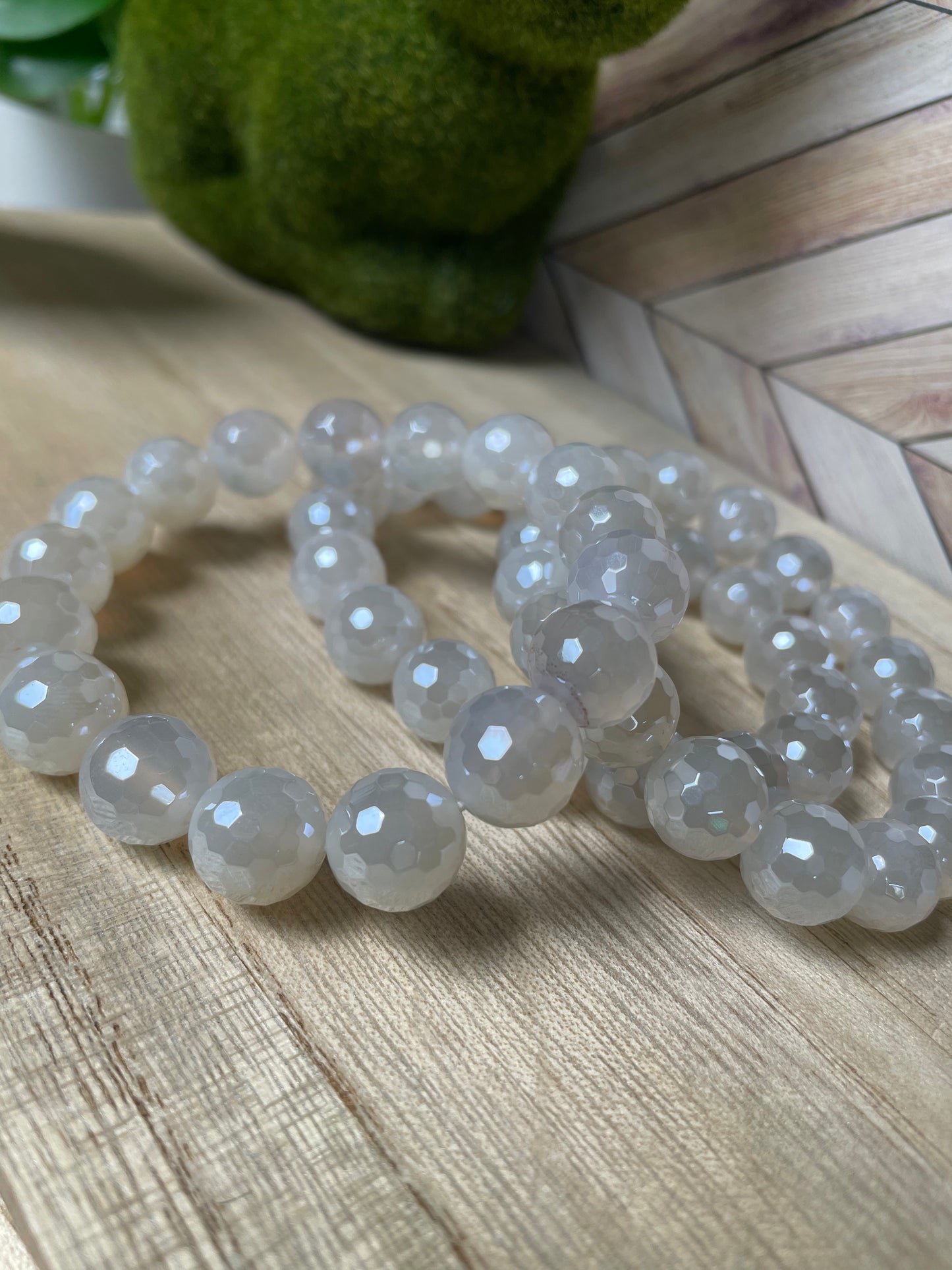 Plated Agate Stretch Bracelet