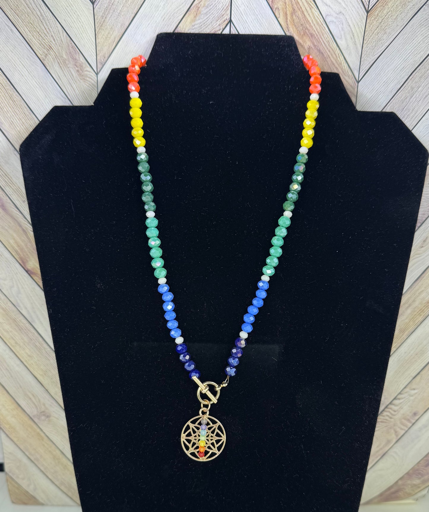 Multi-Colored Glass Beaded Necklace