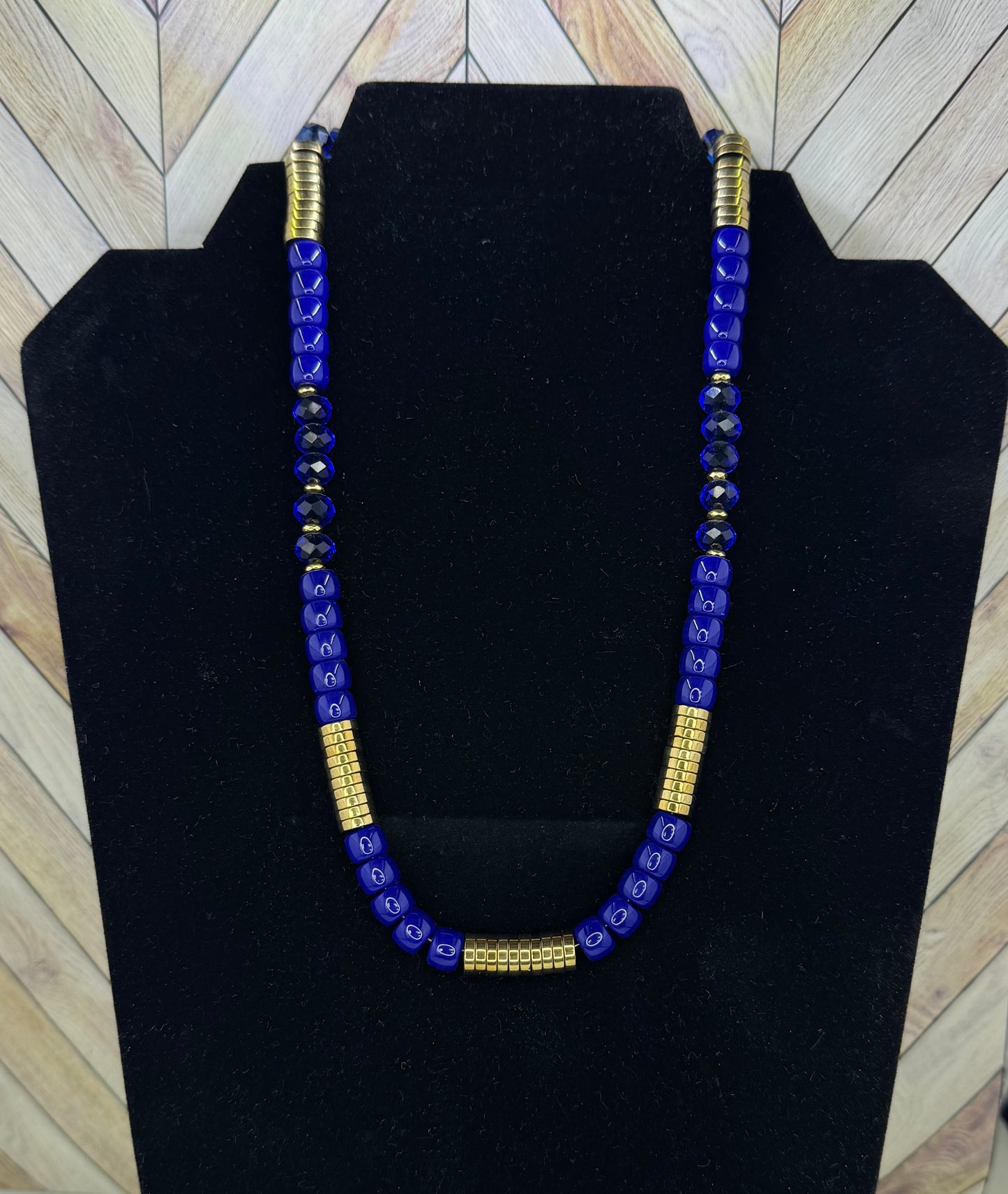 Royal Blue Beaded Necklace