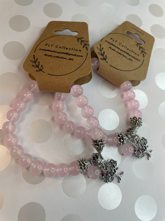 Pink Resin Bead Bracelets