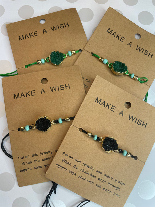 Druzy Adjustable Wish Bracelets