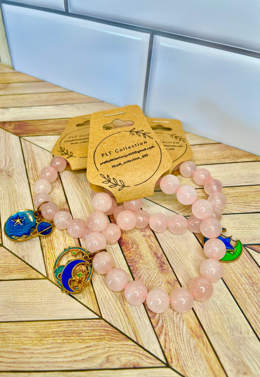 Round Bead Rose Quartz Bracelets