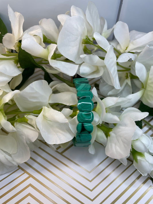 Malachite Stretch Bangle Bracelet