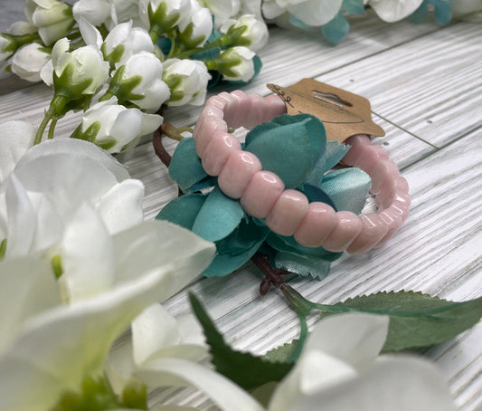 Pink Opal Stretch Bangle Bracelets