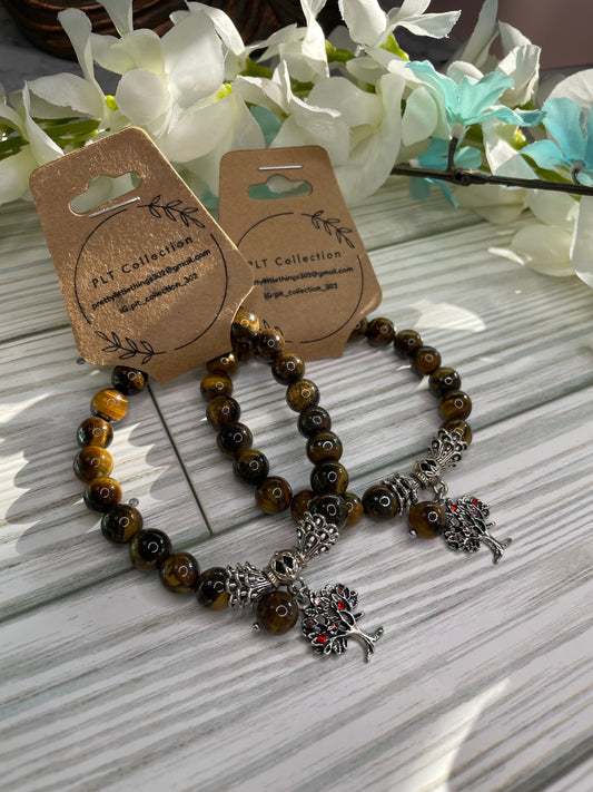 Tiger's Eye Tree of Life Bracelets