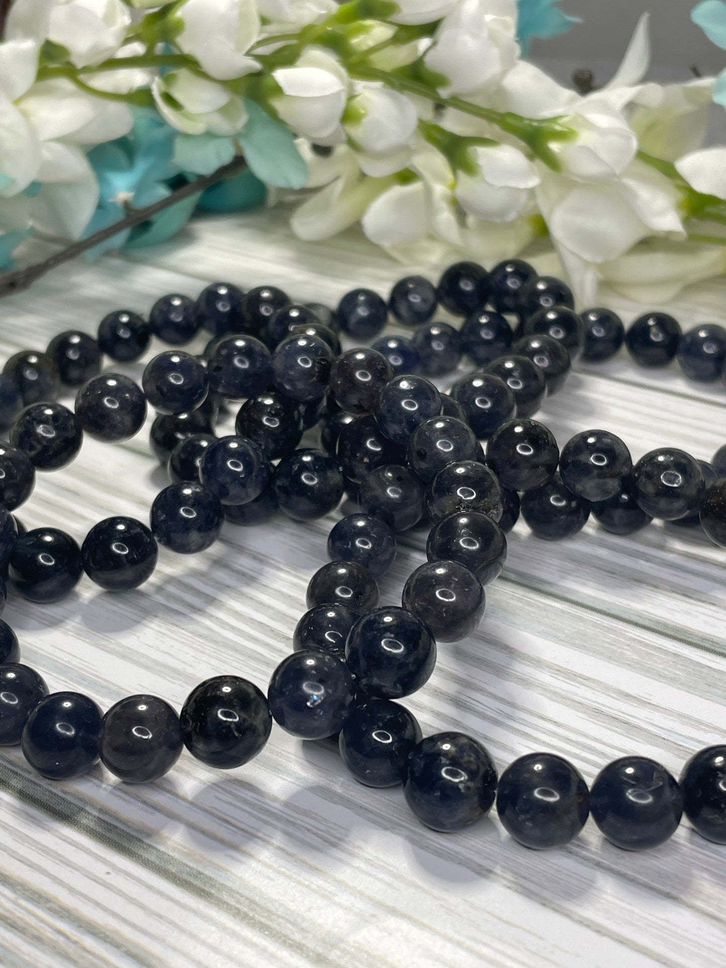 Men's Stretch Bracelets - Blue Iolite