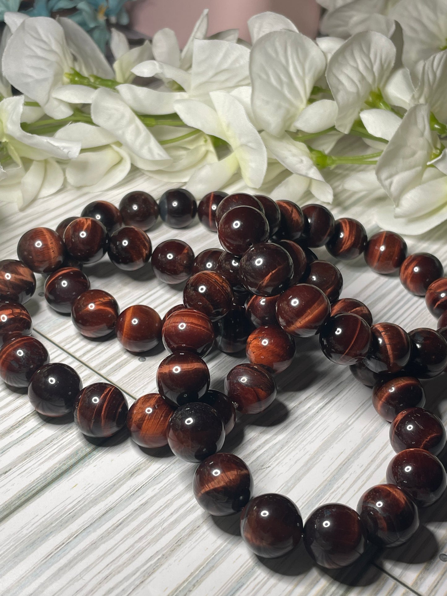 Men's Stretch Bracelets - Red Tiger's Eye