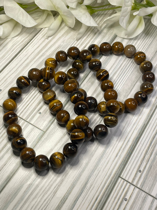 Men's Stretch Bracelets - Yellow Tiger's Eye