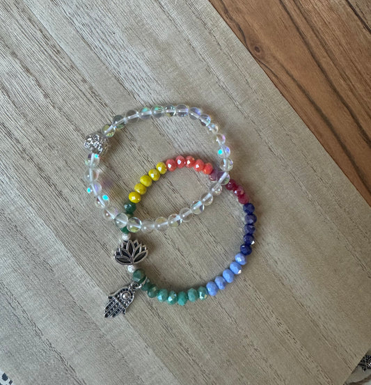 Colorful Glass Bead Bracelet Set