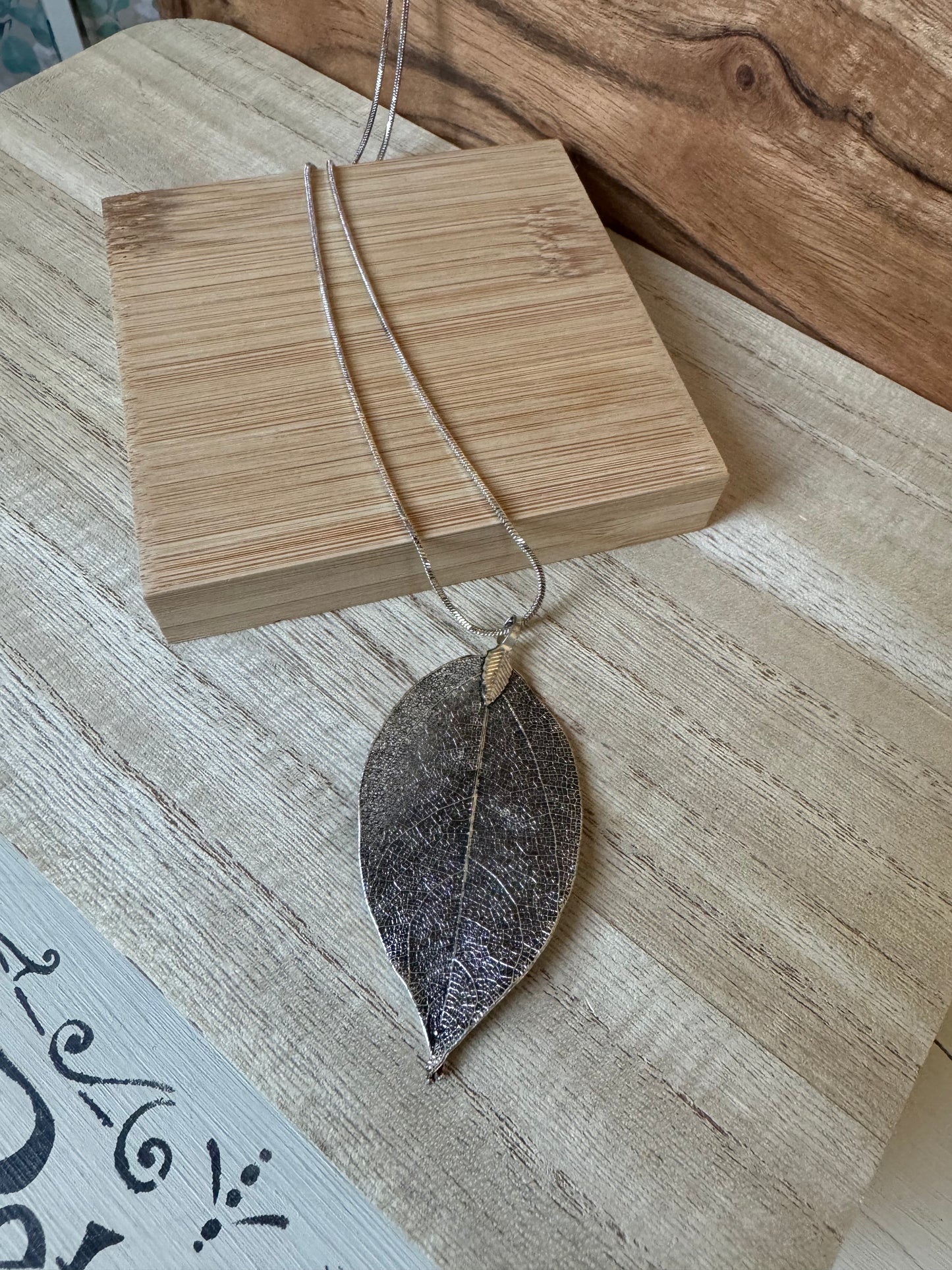 Plated Leaf Pendant Necklace