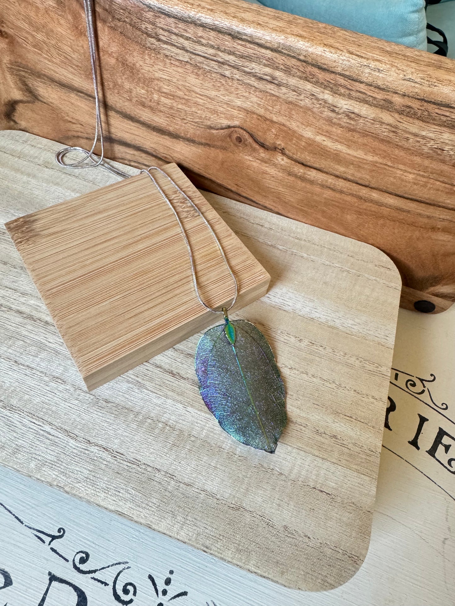 Plated Leaf Pendant Necklace