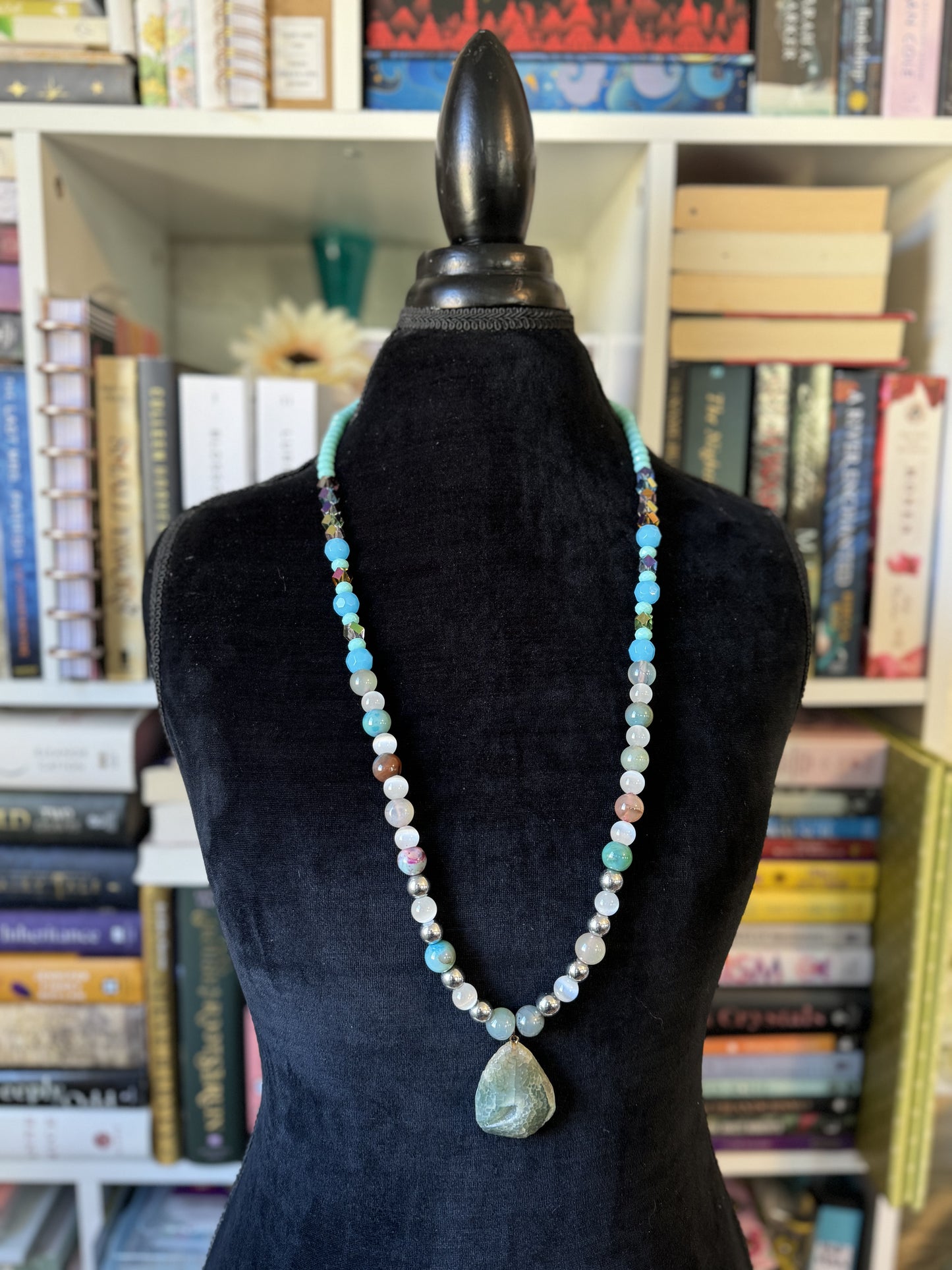 Turquoise Agate & Quartz Necklace