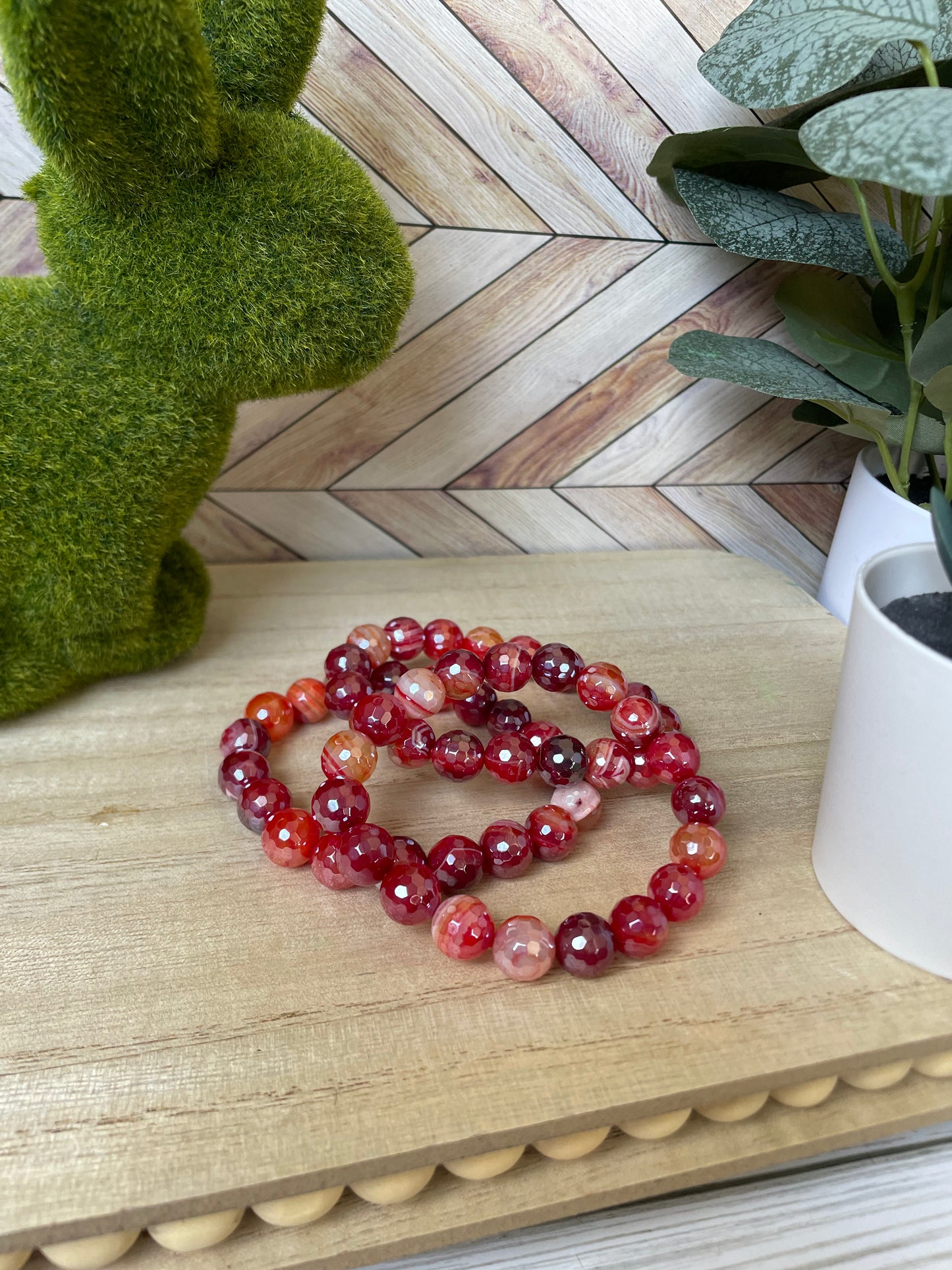 Plated Agate Stretch Bracelet