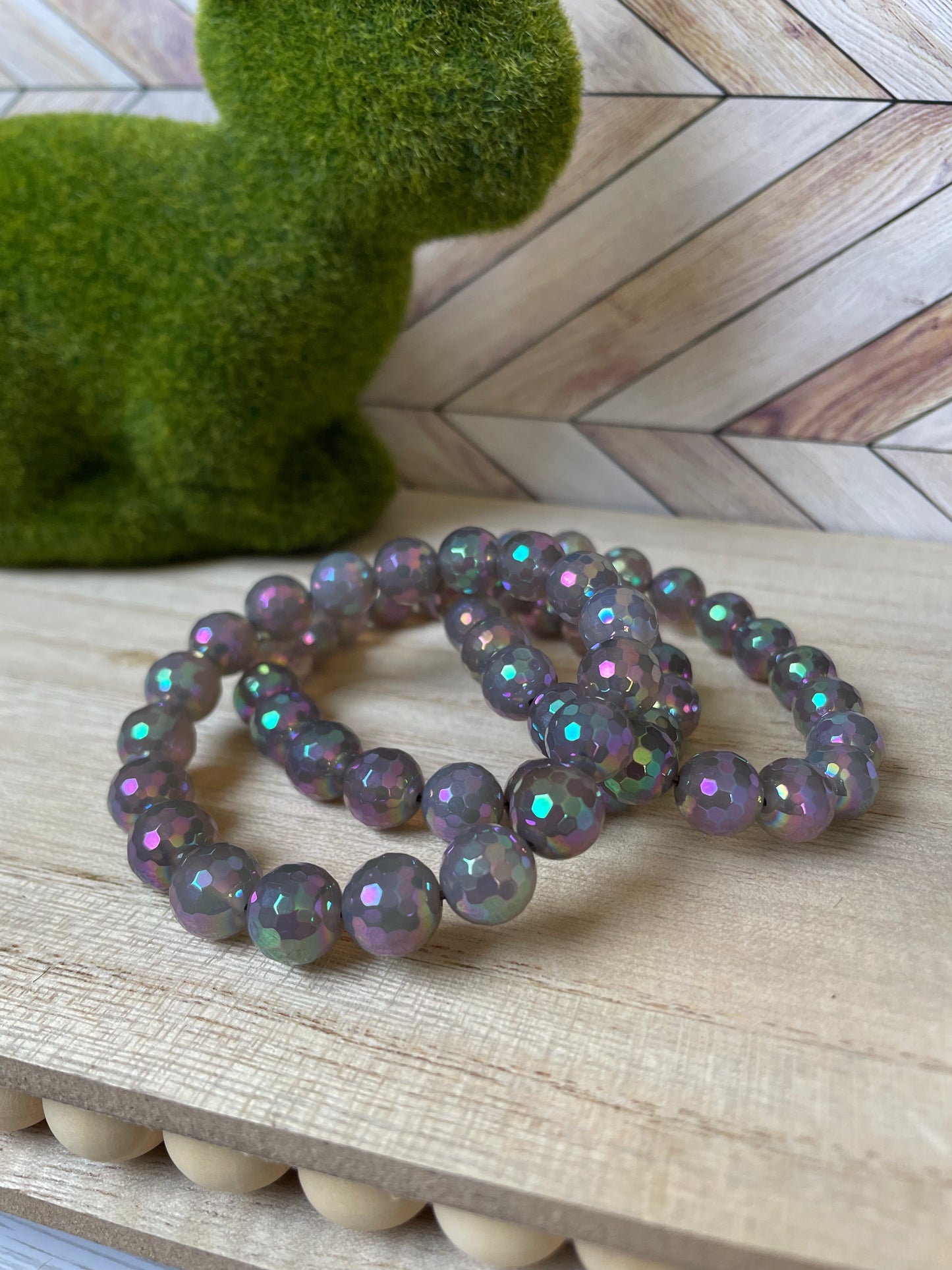 Plated Agate Stretch Bracelet
