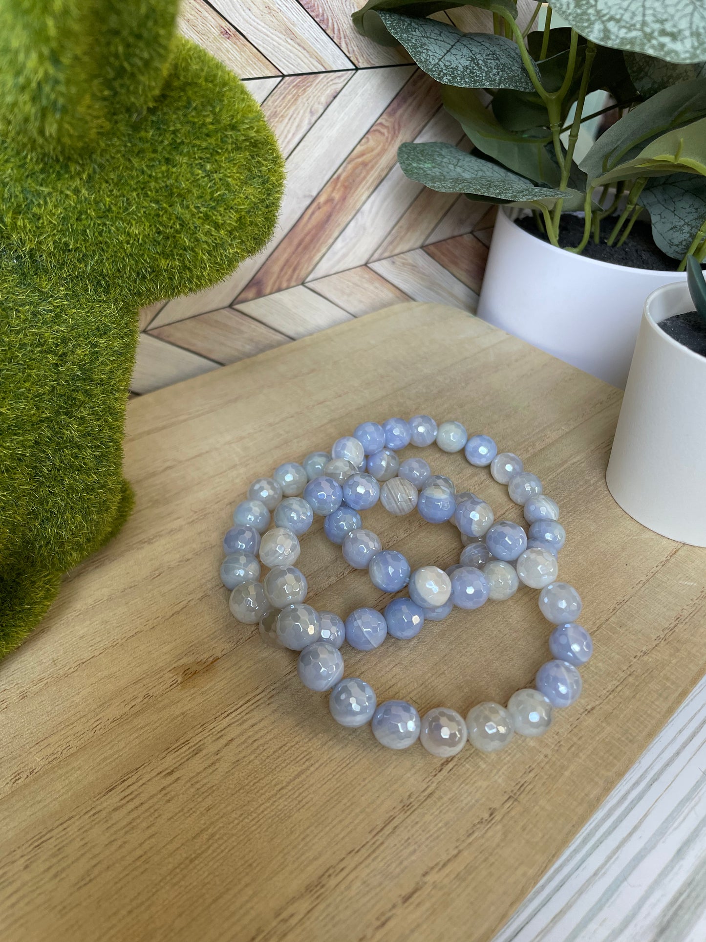 Plated Agate Stretch Bracelet