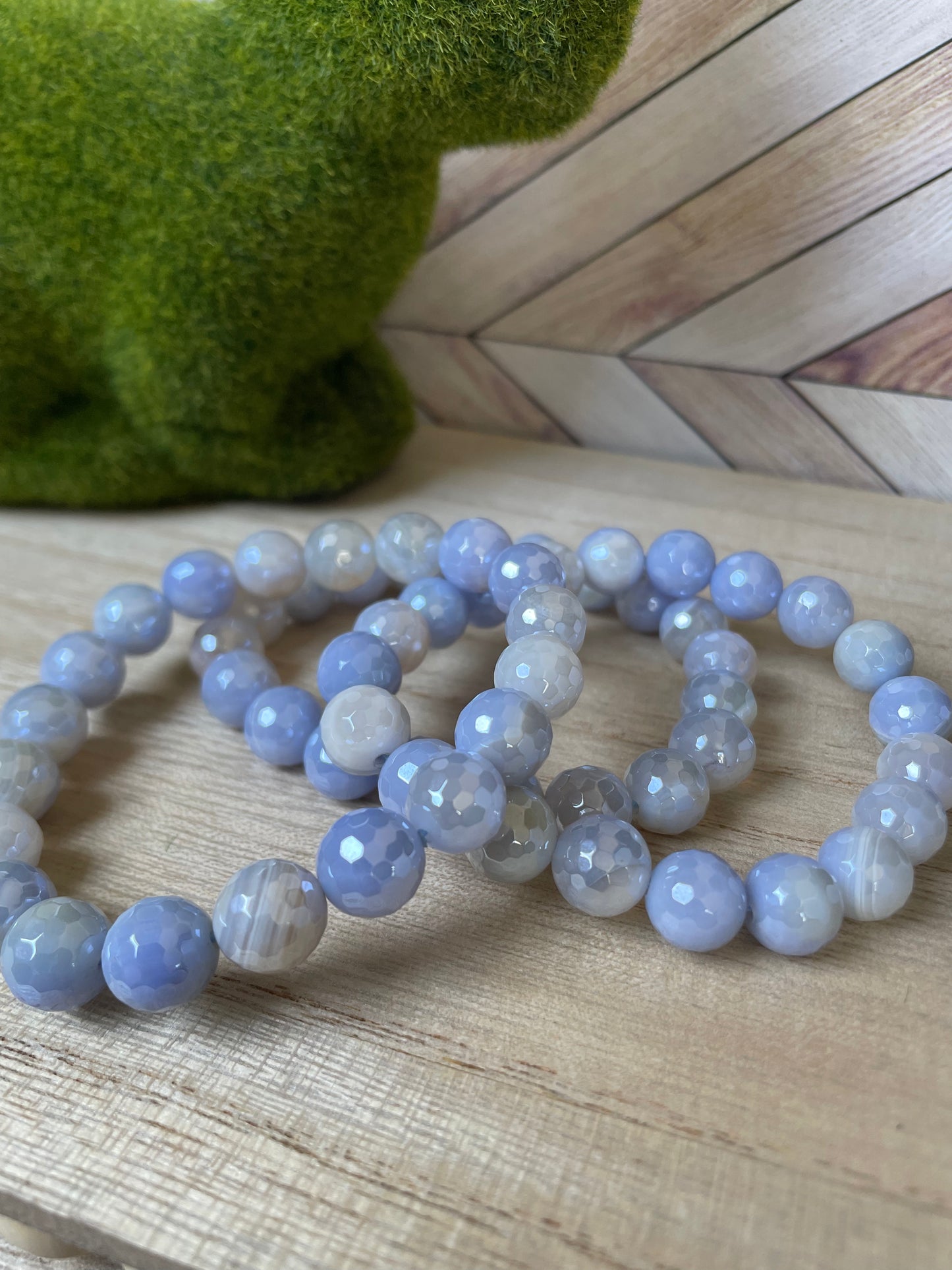 Plated Agate Stretch Bracelet