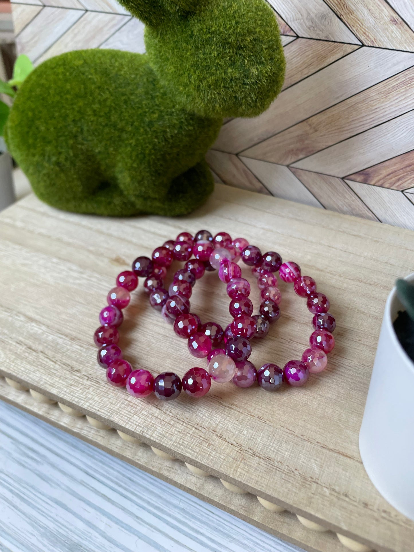 Plated Agate Stretch Bracelet