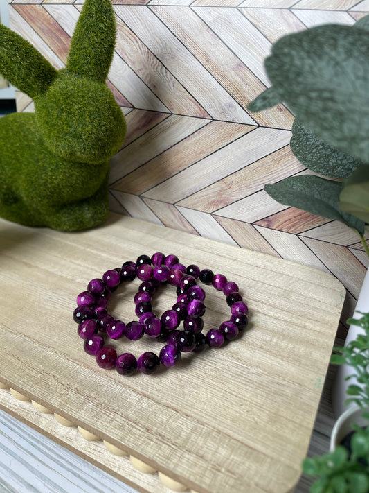Plated Tigers Eye Stretch Bracelets