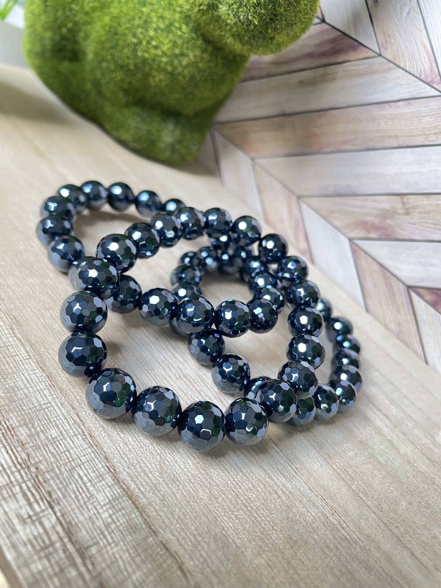 Plated Onyx Stretch Bracelets