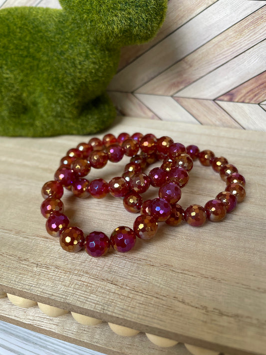 Plated Carnelian Stretch Bracelet