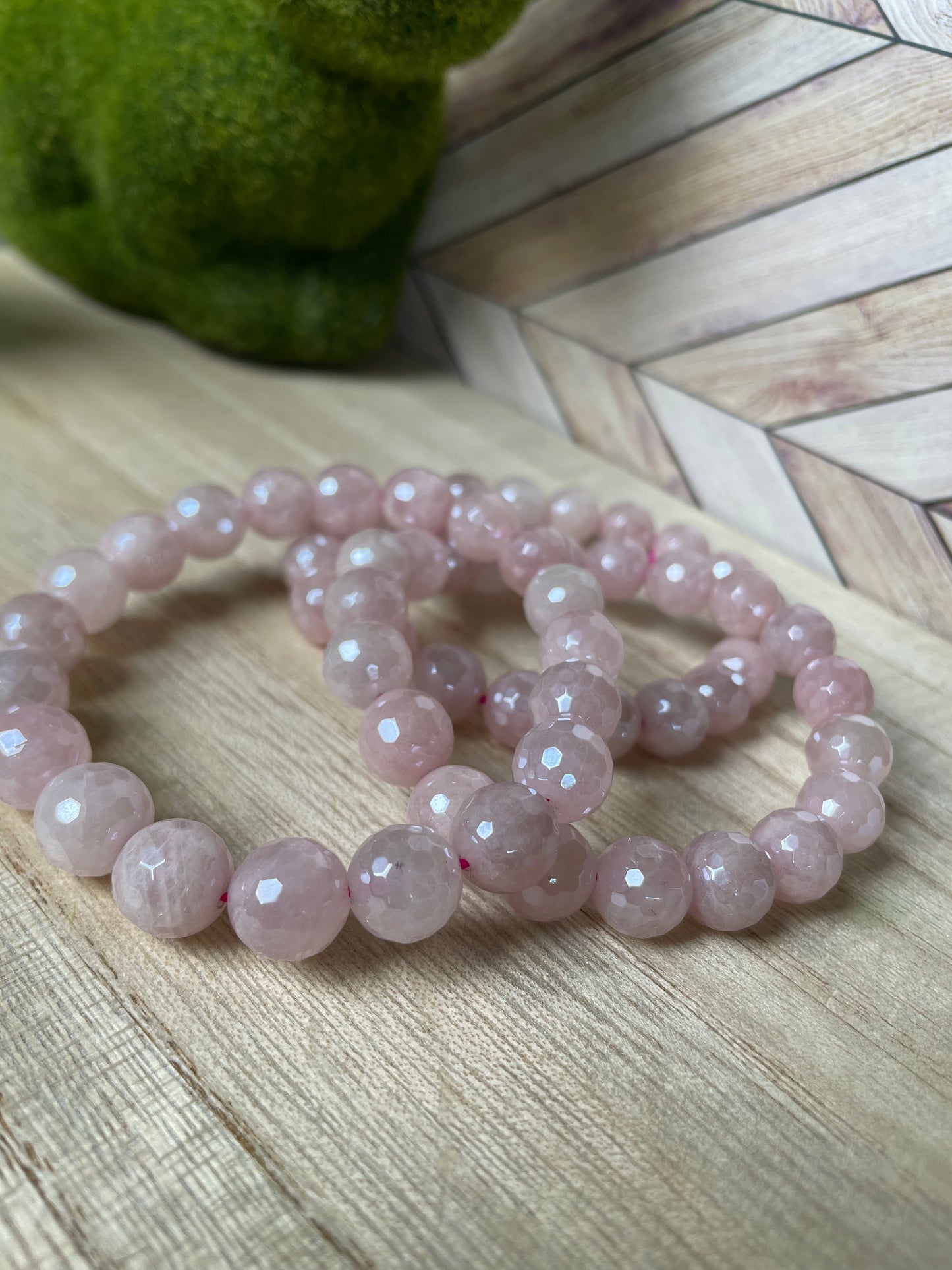 Plated Rose Quartz Stretch Bracelet