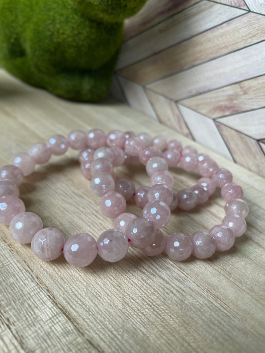 Plated Rose Quartz Stretch Bracelet