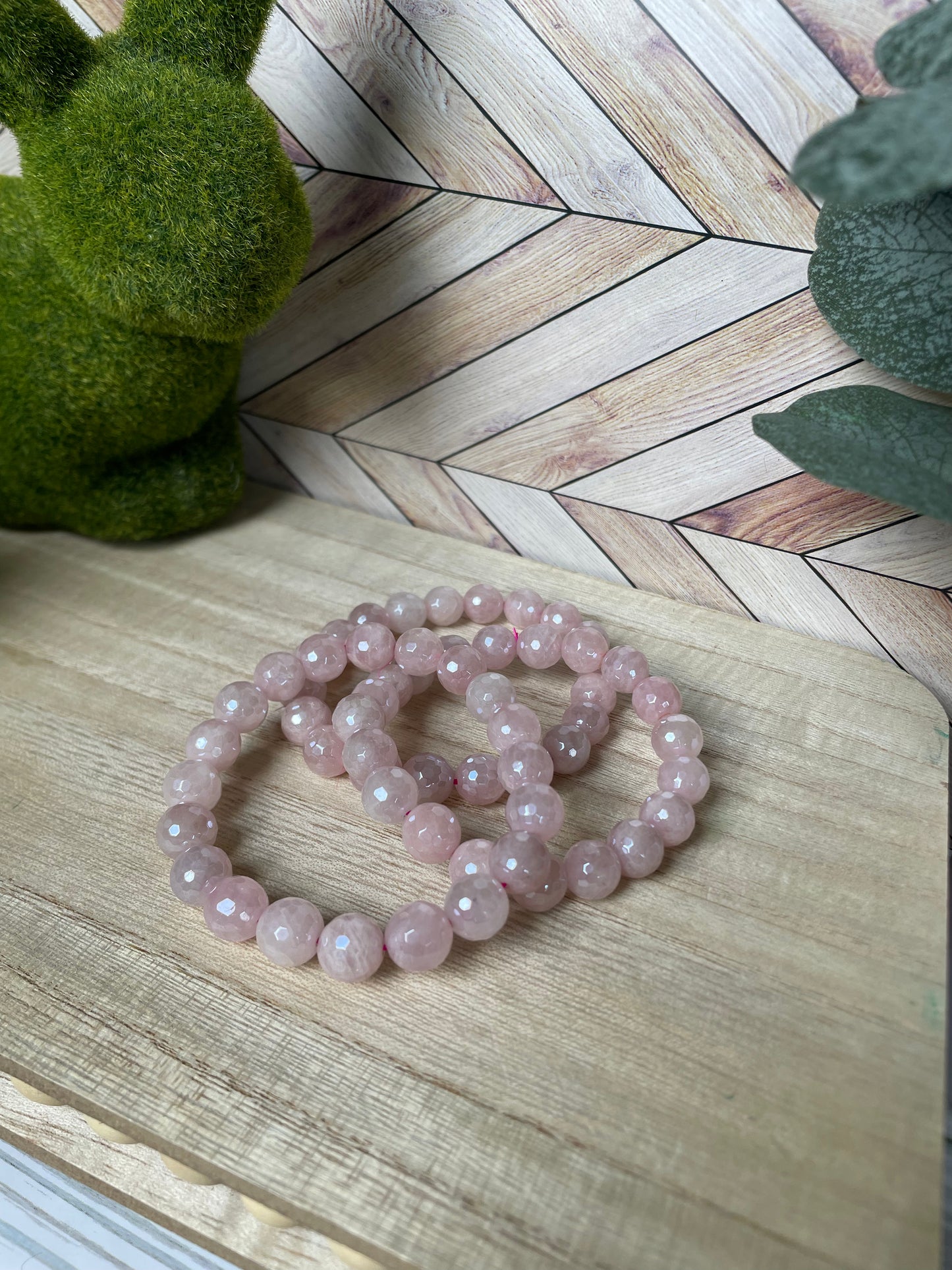 Plated Rose Quartz Stretch Bracelet